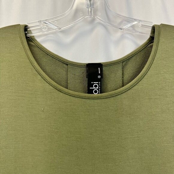 Bobi Los Angeles Womens Blouse Olive Green Short Sleeve Lace Up Detail Pleat S - Picture 4 of 10